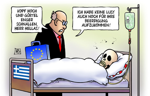 Cartoon: Beerdigung (medium) by Harm Bengen tagged kopf,gürtel,enger,schnallen,tod,tot,hellas,beerdigung,troika,institutionen,eu,ezb,iwf,griechenland,pleite,schulden,harm,bengen,cartoon,karikatur,kopf,gürtel,enger,schnallen,tod,tot,hellas,beerdigung,troika,institutionen,eu,ezb,iwf,griechenland,pleite,schulden,harm,bengen,cartoon,karikatur