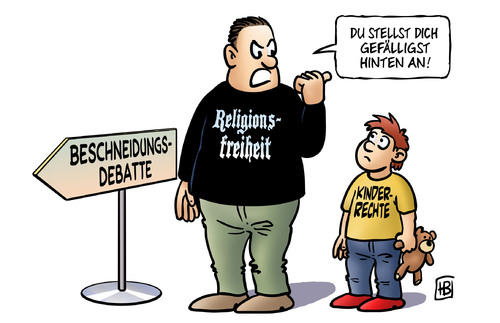 Cartoon: Beschneidungsdebatte 1 (medium) by Harm Bengen tagged religionsfreiheit,kinderrechte,beschneidungsdebatte,bundesregierung,bundestag,bundeskabinett,frauenquote,flexiquote,schröder,harm,bengen,cartoon,karikatur,religionsfreiheit,kinderrechte,beschneidungsdebatte,bundesregierung,bundestag,bundeskabinett,frauenquote,flexiquote,schröder,harm,bengen,cartoon,karikatur