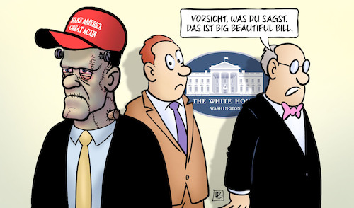 Cartoon: Big Beautiful Bill (medium) by Harm Bengen tagged big,beautiful,bill,trump,steuergesetz,kürzungen,umverteilung,soziales,frankenstein,monster,gesetz,harm,bengen,cartoon,karikatur,big,beautiful,bill,trump,steuergesetz,kürzungen,umverteilung,soziales,frankenstein,monster,gesetz,harm,bengen,cartoon,karikatur