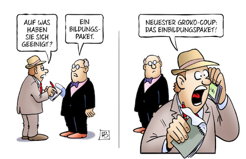 Cartoon: Bildungspaket (medium) by Harm Bengen tagged bildungspaket,einigung,groko,coup,einbildungspaket,interview,reporter,presse,handy,harm,bengen,cartoon,karikatur,bildungspaket,einigung,groko,coup,einbildungspaket,interview,reporter,presse,handy,harm,bengen,cartoon,karikatur