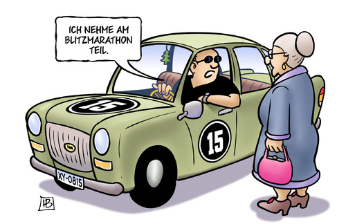 Cartoon: Blitzmarathon 2015 (medium) by Harm Bengen tagged blitz,marathon,blitzmarathon,rallye,rennen,auto,kfz,susemil,harm,bengen,cartoon,karikatur,blitz,marathon,blitzmarathon,rallye,rennen,auto,kfz,susemil,harm,bengen,cartoon,karikatur