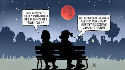 Cartoon: Blutmond 2 (medium) by Harm Bengen tagged blutmond,mondfinsternis,vorbote,schlimmer,ereignisse,nachrichten,phänomen,chinesen,rückseite,raumfahrt,harm,bengen,cartoon,karikatur,blutmond,mondfinsternis,vorbote,schlimmer,ereignisse,nachrichten,phänomen,chinesen,rückseite,raumfahrt,harm,bengen,cartoon,karikatur