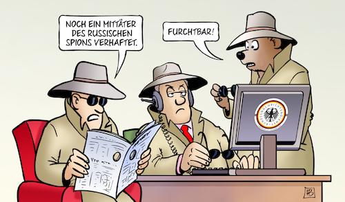 Cartoon: BND-Spionage (medium) by Harm Bengen tagged mittäter,russischer,spion,verhaftet,bär,agenten,bnd,krieg,ukraine,russland,harm,bengen,cartoon,karikatur,mittäter,russischer,spion,verhaftet,bär,agenten,bnd,krieg,ukraine,russland,harm,bengen,cartoon,karikatur