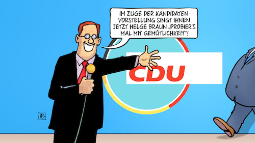 Cartoon: Braun-Vorstellung (medium) by Harm Bengen tagged kandidaten,vorstellung,singen,helge,braun,dchungelbuch,balu,bär,cdu,parteivorsitz,harm,bengen,cartoon,karikatur,kandidaten,vorstellung,singen,helge,braun,dchungelbuch,balu,bär,cdu,parteivorsitz,harm,bengen,cartoon,karikatur