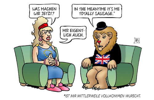 Cartoon: Brexit-Wurscht (medium) by Harm Bengen tagged brexit,wurscht,wurst,sausage,europa,loewe,harm,bengen,cartoon,karikatur,brexit,wurscht,wurst,sausage,europa,loewe,harm,bengen,cartoon,karikatur