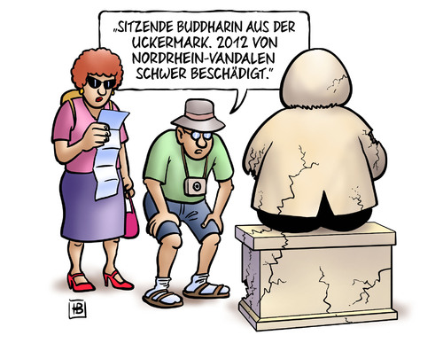 Cartoon: Buddharin (medium) by Harm Bengen tagged buddharin,buddha,denkmal,uckermark,merkel,röttgen,landtagswahl,wahlen,kanzlerin,minister,nordrhein,westfalen,vandalen,beschädigt,touristen,buddharin,buddha,denkmal,uckermark,merkel,röttgen,landtagswahl,wahlen