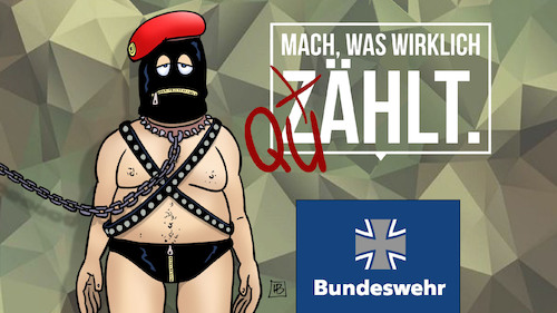 Cartoon: Bundeswehrskandal (medium) by Harm Bengen tagged bundeswehr,skandal,entwürdigung,quälen,sadomaso,harm,bengen,cartoon,karikatur,bundeswehr,skandal,entwürdigung,quälen,sadomaso,harm,bengen,cartoon,karikatur