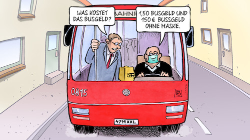 Cartoon: Busgeld (medium) by Harm Bengen tagged busgeld,bussgeld,maske,fahrer,corona,ansteckungsschutz,hygiene,strafe,nahverkehr,harm,bengen,cartoon,karikatur,busgeld,bussgeld,maske,fahrer,corona,ansteckungsschutz,hygiene,strafe,nahverkehr,harm,bengen,cartoon,karikatur