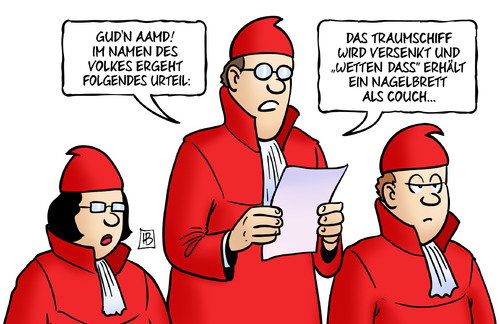 Cartoon: BVerfG und ZDF (medium) by Harm Bengen tagged bverfg,bundesverfassungsgericht,zdf,mainzelmaennchen,staatsvertrag,urteil,traumschiff,wetten,dass,nagelbrett,couch,harm,bengen,cartoon,karikatur,bverfg,bundesverfassungsgericht,zdf,mainzelmaennchen,staatsvertrag,urteil,traumschiff,wetten,dass,nagelbrett,couch,harm,bengen,cartoon,karikatur