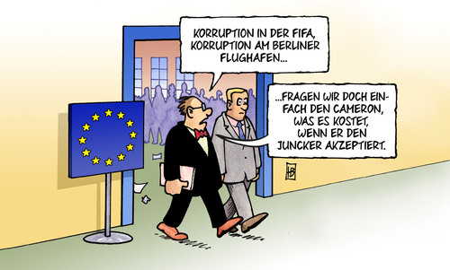 Cartoon: Cameron-Bestechung (medium) by Harm Bengen tagged fifa,katar,wm,fussball,ber,flughafen,korruption,bestechung,cameron,juncker,europawahl,europa,eu,wahl,waehler,harm,bengen,cartoon,karikatur,fifa,katar,wm,fussball,ber,flughafen,korruption,bestechung,cameron,juncker,europawahl,europa,eu,wahl,waehler,harm,bengen,cartoon,karikatur