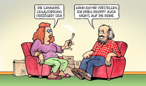 Cartoon: Cannabis-Verzögerung (medium) by Harm Bengen tagged cannabis,legalisierung,verzögerung,kiffen,gleichgültigkeit,joint,gras,harm,bengen,cartoon,karikatur,cannabis,legalisierung,verzögerung,kiffen,gleichgültigkeit,joint,gras,harm,bengen,cartoon,karikatur