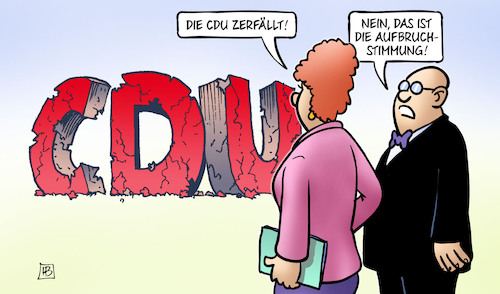 Cartoon: CDU-Aufbruchstimmung (medium) by Harm Bengen tagged cdu,zerfällt,zerfall,trümmer,kaputt,wahlniederlage,aufbruchstimmung,mitgliederbefragung,mitgliederentscheid,harm,bengen,cartoon,karikatur,cdu,zerfällt,zerfall,trümmer,kaputt,wahlniederlage,aufbruchstimmung,mitgliederbefragung,mitgliederentscheid,harm,bengen,cartoon,karikatur