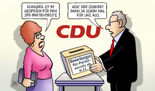 Cartoon: CDU und SPD-Parteivorsitz (medium) by Harm Bengen tagged klingbeil,laschet,nachfolge,vorschlag,spd,parteivorsitz,cdu,bewerbungen,urne,karton,tisch,harm,bengen,cartoon,karikatur,klingbeil,laschet,nachfolge,vorschlag,spd,parteivorsitz,cdu,bewerbungen,urne,karton,tisch,harm,bengen,cartoon,karikatur