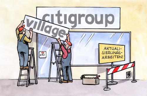 Cartoon: Citigroup (medium) by Harm Bengen tagged citigroup,bank,banken,krise,wirtschaft,börse,aktien,finanzen,rettungspaket,citigroup,bank,banken,krise,wirtschaft,wirtschaftskrise,finanzkrise,rettungspaket,hilfspaket,pleite,schulden