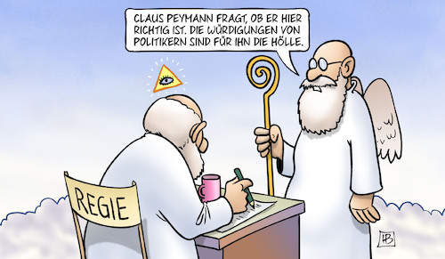 Cartoon: Claus Peymann tot (medium) by Harm Bengen tagged claus,peymann,tot,tod,gott,petrus,himmel,würdigungen,politiker,hölle,theater,regisseur,intendant,politisch,links,harm,bengen,cartoon,karikatur,claus,peymann,tot,tod,gott,petrus,himmel,würdigungen,politiker,hölle,theater,regisseur,intendant,politisch,links,harm,bengen,cartoon,karikatur