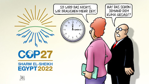 Cartoon: COP27-Zeit (medium) by Harm Bengen tagged cop27,cop,verlängerung,klimakonferenz,klimawandel,ägypten,zeit,uhr,harm,bengen,cartoon,karikatur,cop27,cop,verlängerung,klimakonferenz,klimawandel,ägypten,zeit,uhr,harm,bengen,cartoon,karikatur