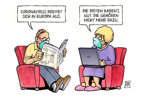 Cartoon: Corona-Brexit (medium) by Harm Bengen tagged briten,brexit,zeitung,lesen,coronavirus,krankheit,pandemie,panik,europa,mundschutz,harm,bengen,cartoon,karikatur,briten,brexit,zeitung,lesen,coronavirus,krankheit,pandemie,panik,europa,mundschutz,harm,bengen,cartoon,karikatur