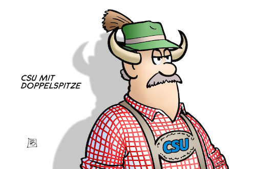 Cartoon: CSU-Doppelspitze (medium) by Harm Bengen tagged csu,doppelspitze,hörner,bayern,soeder,seehofer,harm,bengen,cartoon,karikatur,csu,doppelspitze,hörner,bayern,soeder,seehofer,harm,bengen,cartoon,karikatur