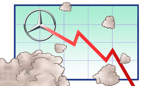 Cartoon: Daimler-Gewinneinbruch (medium) by Harm Bengen tagged daimler,mercedes,gewinneinbruch,aktie,börse,abgasskandal,rauch,harm,bengen,cartoon,karikatur,daimler,mercedes,gewinneinbruch,aktie,börse,abgasskandal,rauch,harm,bengen,cartoon,karikatur