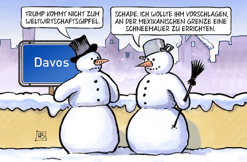 Cartoon: Davos und Trump (medium) by Harm Bengen tagged trump,weltwirtschaftsgipfel,grenze,schneemauer,schneemann,davos,harm,bengen,cartoon,karikatur,trump,weltwirtschaftsgipfel,grenze,schneemauer,schneemann,davos,harm,bengen,cartoon,karikatur