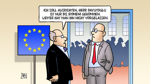 Cartoon: Davutoglu-Verspätung (medium) by Harm Bengen tagged davutoglu,idomeni,türkei,ministerpräsident,asyl,flüchtlinge,flucht,eu,europa,gipfel,harm,bengen,cartoon,karikatur,davutoglu,idomeni,türkei,ministerpräsident,asyl,flüchtlinge,flucht,eu,europa,gipfel,harm,bengen,cartoon,karikatur