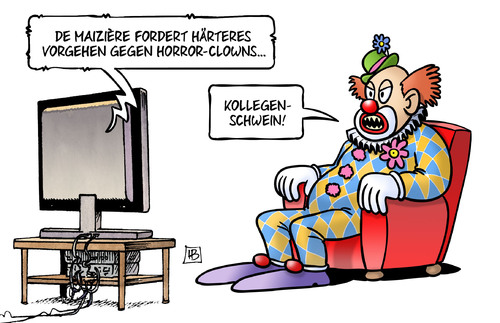 De Maiziere und Horror-Clowns De Maiziere und Horror-Clowns