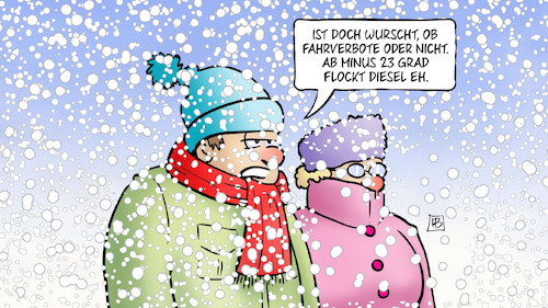 Cartoon: Diesel flockt (medium) by Harm Bengen tagged fahrverbote,bundesverwaltungsgericht,diesel,grakalte,winter,schnee,flockt,flocken,harm,bengen,cartoon,karikatur,fahrverbote,bundesverwaltungsgericht,diesel,grakalte,winter,schnee,flockt,flocken,harm,bengen,cartoon,karikatur