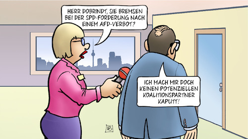 Cartoon: Dobrindt und AfD-Verbot (medium) by Harm Bengen tagged innenminister,dobrindt,bremsen,spd,afd,verbot,potenzieller,koalitionspartner,interview,berlin,harm,bengen,cartoon,karikatur,innenminister,dobrindt,bremsen,spd,afd,verbot,potenzieller,koalitionspartner,interview,berlin,harm,bengen,cartoon,karikatur