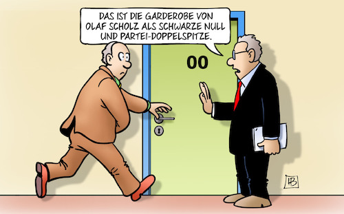 Cartoon: Doppelnull (medium) by Harm Bengen tagged 00,wc,doppelnull,garderobe,von,olaf,schwarze,null,doppelspitze,spd,stegner,schwan,pistorius,köpping,scholz,parteivorsitz,harm,bengen,cartoon,karikatur,00,wc,doppelnull,garderobe,von,olaf,schwarze,null,doppelspitze,spd,stegner,schwan,pistorius,köpping,scholz,parteivorsitz,harm,bengen,cartoon,karikatur