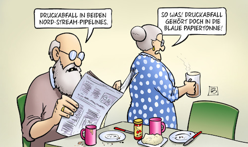 Cartoon: Druckabfall (medium) by Harm Bengen tagged druckabfall,nord,stream,pipelines,blaue,papiertonne,gas,energiekrise,susemil,harm,bengen,cartoon,karikatur,druckabfall,nord,stream,pipelines,blaue,papiertonne,gas,energiekrise,susemil,harm,bengen,cartoon,karikatur