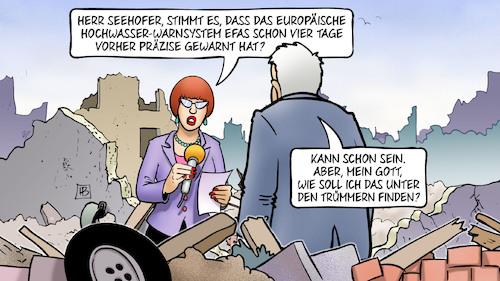 Cartoon: Efas warnte (medium) by Harm Bengen tagged seehofer,hochwasser,warnsystem,efas,trümmer,interview,reporterin,klimawandel,klimakatastrophe,starkregen,überschwemmung,flutkatastrophe,harm,bengen,cartoon,karikatur,seehofer,hochwasser,warnsystem,efas,trümmer,interview,reporterin,klimawandel,klimakatastrophe,starkregen,überschwemmung,flutkatastrophe,harm,bengen,cartoon,karikatur