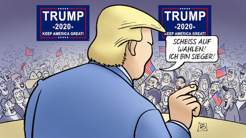 Cartoon: Egal-Sieger (medium) by Harm Bengen tagged scheiss,wahlen,sieger,publikum,usa,wahl,trump,biden,harm,bengen,cartoon,karikatur,scheiss,wahlen,sieger,publikum,usa,wahl,trump,biden,harm,bengen,cartoon,karikatur