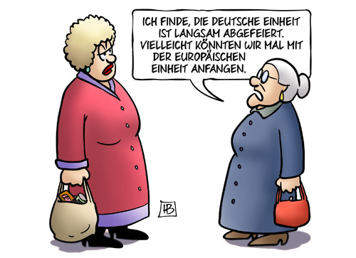 Cartoon: Einheitsfeiern (medium) by Harm Bengen tagged einheitsfeiern,deutsche,einheit,abgefeiert,europa,susemil,harm,bengen,cartoon,karikatur,einheitsfeiern,deutsche,einheit,abgefeiert,europa,susemil,harm,bengen,cartoon,karikatur