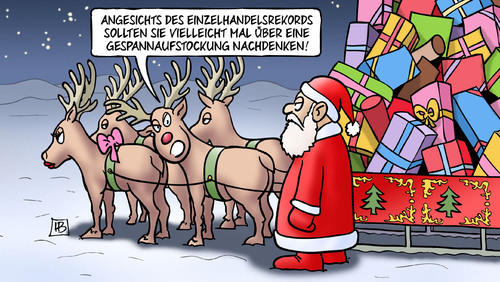 Cartoon: Einzelhandelsrekord (medium) by Harm Bengen tagged einzelhandelsrekord,weihnachten,geschenke,rentiere,weihnachtsmann,schlitten,gespann,aufstockung,arbeitsbedingungen,harm,bengen,cartoon,karikatur,einzelhandelsrekord,weihnachten,geschenke,rentiere,weihnachtsmann,schlitten,gespann,aufstockung,arbeitsbedingungen,harm,bengen,cartoon,karikatur