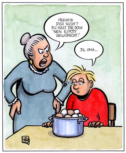 Cartoon: eipott (medium) by Harm Bengen tagged eipott,pott,ei,eier,enkel,oma,großeltern,omi,alt,alter,generation,generationen,missverständnis,geschenk,schenken,weihnachten,geburtstag,topf,kochen,mp3,mp3 player,ipod,apple,trend,mode,gerät,technik,technologie,fortschritt,entwicklung,gesellschaft,jugend,jugendlicher,essen,nahrung,ernährung,enttäuschung,enttäuscht,player