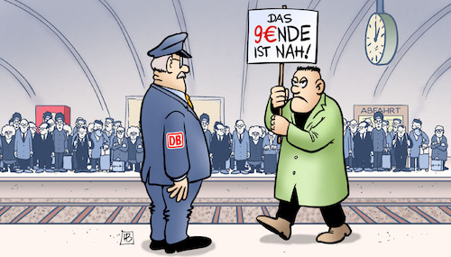 Cartoon: Ende 9-Euro-Ticket (medium) by Harm Bengen tagged ende,nah,neun,euro,ticket,bahnhof,demonstration,nahverkehr,harm,bengen,cartoon,karikatur,ende,nah,neun,euro,ticket,bahnhof,demonstration,nahverkehr,harm,bengen,cartoon,karikatur