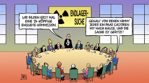 Cartoon: Endlagersuche 2 (medium) by Harm Bengen tagged karikatur,cartoon,bengen,harm,enquetekommission,altmaier,suche,akw,transport,castoren,strahlung,radioaktiv,gorleben,asse,atommüll,endlagersuche,endlagersuche,atommüll,asse,gorleben,radioaktiv,strahlung,castoren,transport,akw,suche,altmaier,enquetekommission,harm,bengen,cartoon,karikatur