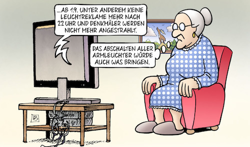 Cartoon: Energie-Abschaltungen (medium) by Harm Bengen tagged energieeinsparungen,abschaltungen,leuchtreklame,denkmäler,abschalten,armleuchter,susemil,tv,strom,harm,bengen,cartoon,karikatur,energieeinsparungen,abschaltungen,leuchtreklame,denkmäler,abschalten,armleuchter,susemil,tv,strom,harm,bengen,cartoon,karikatur