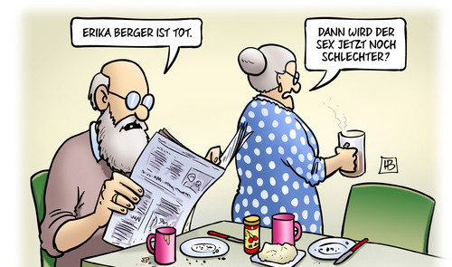 Cartoon: Erika Berger (medium) by Harm Bengen tagged erika,berger,tot,tod,expertin,beratung,rtl,tv,susemil,harm,bengen,cartoon,karikatur,erika,berger,tot,tod,sex,expertin,beratung,rtl,tv,susemil,harm,bengen,cartoon,karikatur