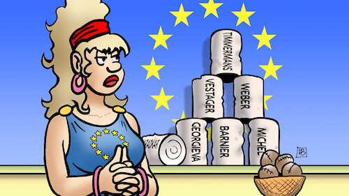 Cartoon: EU-Wurfbude (medium) by Harm Bengen tagged europa,wurfbude,posten,geschacher,auswahl,spitzenpersonal,kommissionspraesident,timmermans,weber,vestager,barnier,georgieva,michel,varadkar,harm,bengen,cartoon,karikatur,europa,wurfbude,posten,geschacher,auswahl,spitzenpersonal,kommissionspraesident,timmermans,weber,vestager,barnier,georgieva,michel,varadkar,harm,bengen,cartoon,karikatur