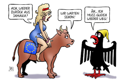 Cartoon: Europa wartet (medium) by Harm Bengen tagged europa,stier,warten,regierung,aus,streit,jamaika,cdu,csu,fdp,gruene,koalition,sondierungen,harm,bengen,cartoon,karikatur,europa,stier,warten,regierung,aus,streit,jamaika,cdu,csu,fdp,gruene,koalition,sondierungen,harm,bengen,cartoon,karikatur