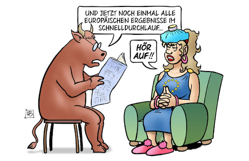 Cartoon: Europawahl-Ergebnisse (medium) by Harm Bengen tagged europawahl,ergebnisse,europa,stier,eisbeutel,schnelldurchlauf,harm,bengen,cartoon,karikatur,europawahl,ergebnisse,europa,stier,eisbeutel,schnelldurchlauf,harm,bengen,cartoon,karikatur