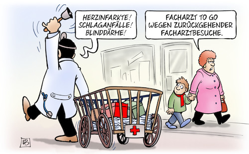 Cartoon: Facharzt to go (medium) by Harm Bengen tagged facharzt,arzt,facharztbesuche,herzinfarkte,schlaganfall,blinddarm,bollerwagen,glocke,corona,coronavirus,ansteckung,pandemie,epidemie,krankheit,schaden,harm,bengen,cartoon,karikatur,facharzt,arzt,facharztbesuche,herzinfarkte,schlaganfall,blinddarm,bollerwagen,glocke,corona,coronavirus,ansteckung,pandemie,epidemie,krankheit,schaden,harm,bengen,cartoon,karikatur