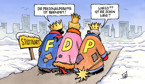 Cartoon: FDP-Personaldebatte (medium) by Harm Bengen tagged fdp,personaldebatte,dreikönigstreffen,dreikönig,treffen,partei,debatte,westerwelle,parteivorsitzender,außenminister,stuttgart,dreikönigstreffen,personaldebatte,dreikönig,treffen,partei,guido westerwelle,parteivorsitzender,außenminister,westerwelle,guido