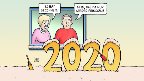 Cartoon: Feinstaub 2020 (medium) by Harm Bengen tagged neujahr,silvester,feuerwerk,luftverschmutzung,klima,feinstaub,schnee,fenster,harm,bengen,cartoon,karikatur,neujahr,silvester,feuerwerk,luftverschmutzung,klima,feinstaub,schnee,fenster,harm,bengen,cartoon,karikatur