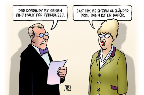 Cartoon: Fernbus-Maut (medium) by Harm Bengen tagged dobrindt,verkehrsminister,csu,verkehrspolitik,maut,fernbusse,fernbus,ausländer,diskriminierung,harm,bengen,cartoon,karikatur,dobrindt,verkehrsminister,csu,verkehrspolitik,maut,fernbusse,fernbus,ausländer,diskriminierung,harm,bengen,cartoon,karikatur