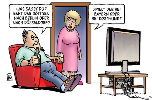 Cartoon: Finale (medium) by Harm Bengen tagged pokal,fußball,dfb,finale,bayern,münchen,dortmund,berlin,röttgen,düsseldorf,landtagswahlen,cdu,absicht,verlieren,finale,fußball,dfb,bayern münchen,berlin,röttgen,düsseldorf,landtagswahlen,bayern,münchen