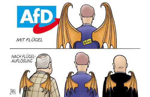 Cartoon: Flügel-Auflösung (medium) by Harm Bengen tagged flügel,auflösung,afd,höcke,kalbitz,gauland,monster,faschisten,rechtsextrem,harm,bengen,cartoon,karikatur,flügel,auflösung,afd,höcke,kalbitz,gauland,monster,faschisten,rechtsextrem,harm,bengen,cartoon,karikatur