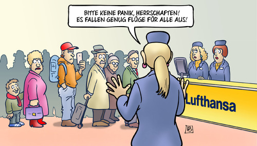 Cartoon: Flugausfall (medium) by Harm Bengen tagged panik,flüge,ausfall,flugbegleiter,ufo,lufthansa,streik,harm,bengen,cartoon,karikatur,panik,flüge,ausfall,flugbegleiter,ufo,lufthansa,streik,harm,bengen,cartoon,karikatur