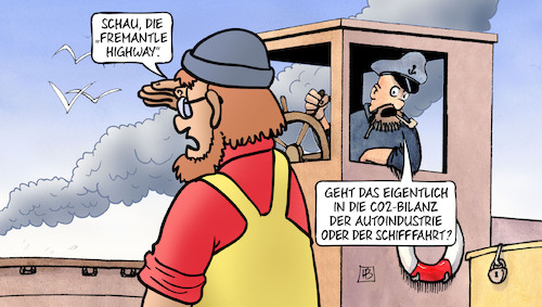 Cartoon: Frachterbrand (medium) by Harm Bengen tagged fremantle,highway,autotransporter,schiff,co2,bilanz,autoindustrie,schifffahrt,frachter,brand,rauch,qualm,meer,seeleute,harm,bengen,cartoon,karikatur,fremantle,highway,autotransporter,schiff,co2,bilanz,autoindustrie,schifffahrt,frachter,brand,rauch,qualm,meer,seeleute,harm,bengen,cartoon,karikatur